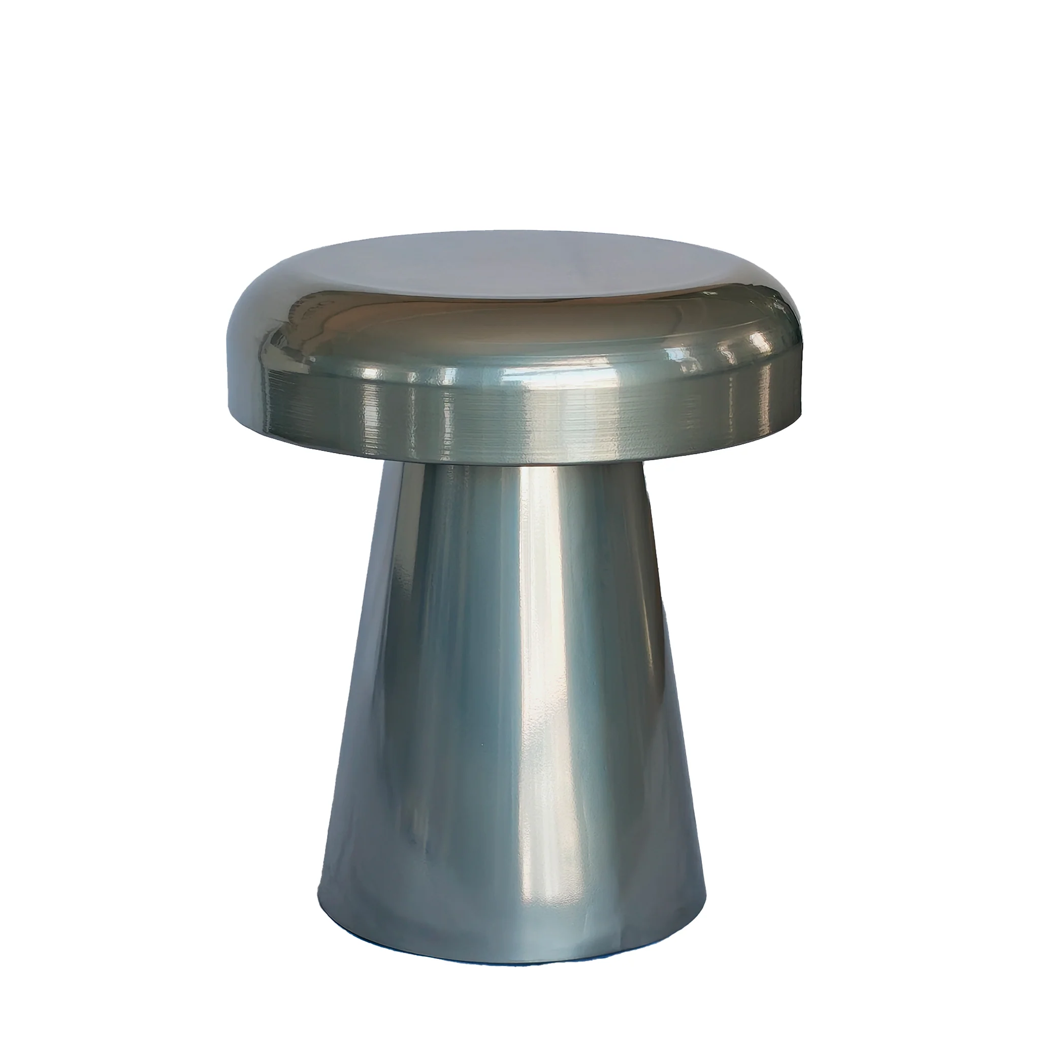 Zavro 40cm Round Side Table - Powder Silver - Image 2