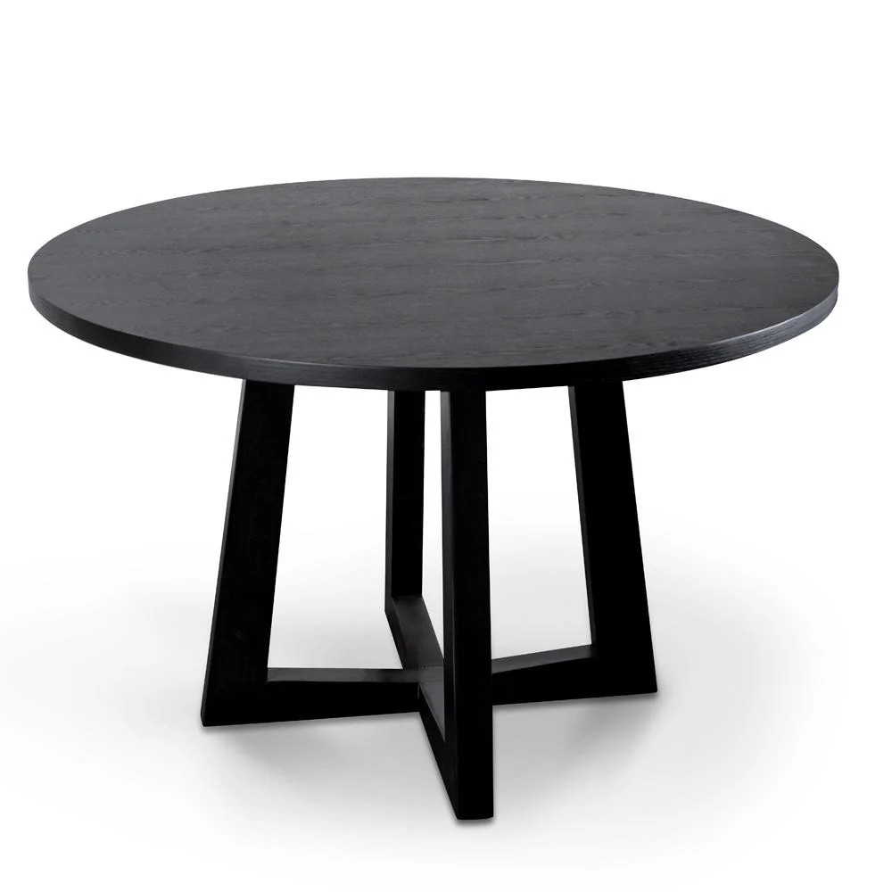 Zodiac 1.2m Round Wooden Dining Table - Black - Image 3