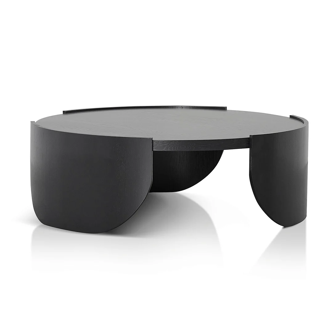 Zoey 1.1m Round Coffee Table - Black - Image 6