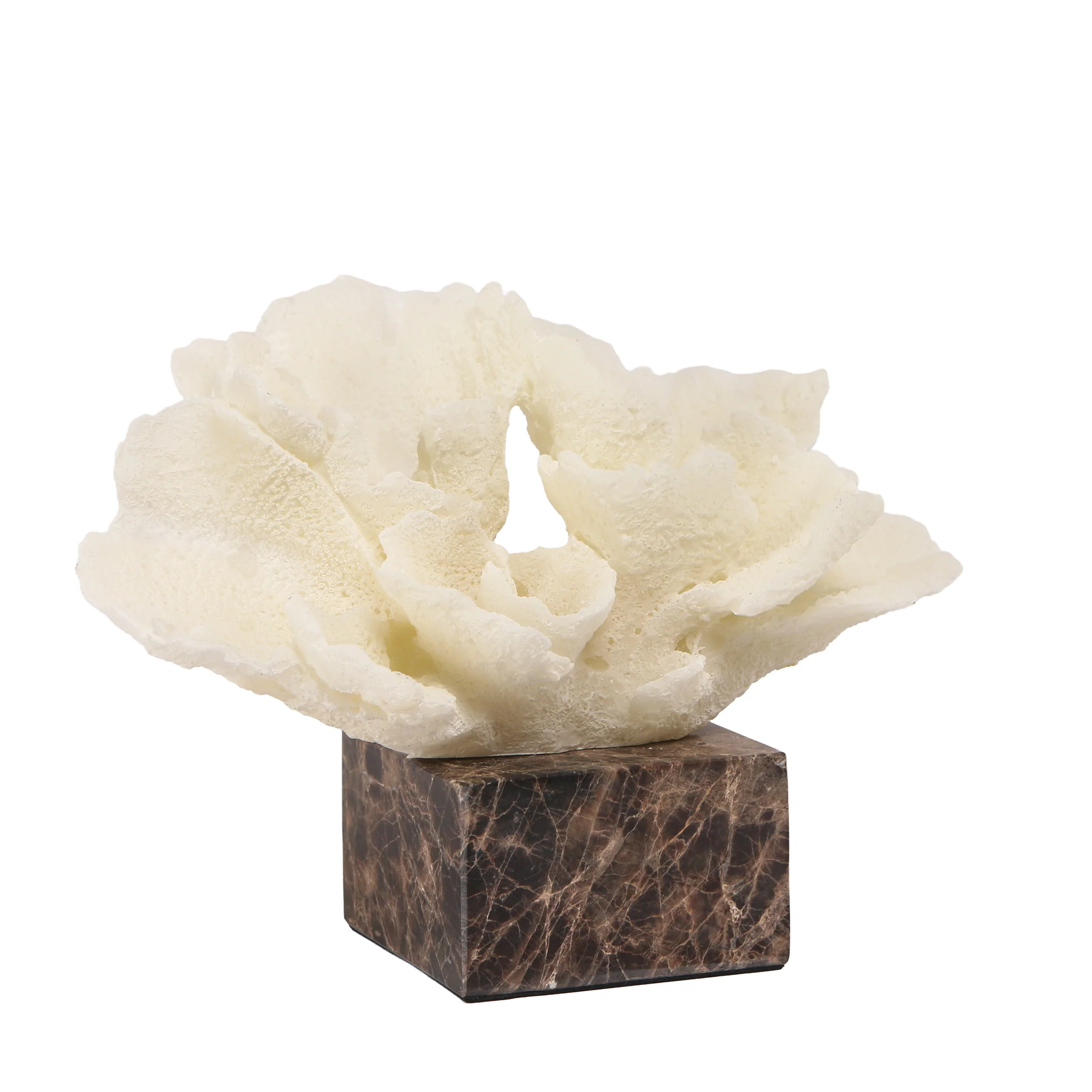 Zyra Coral Marble Sculpture - Beige - Image 6